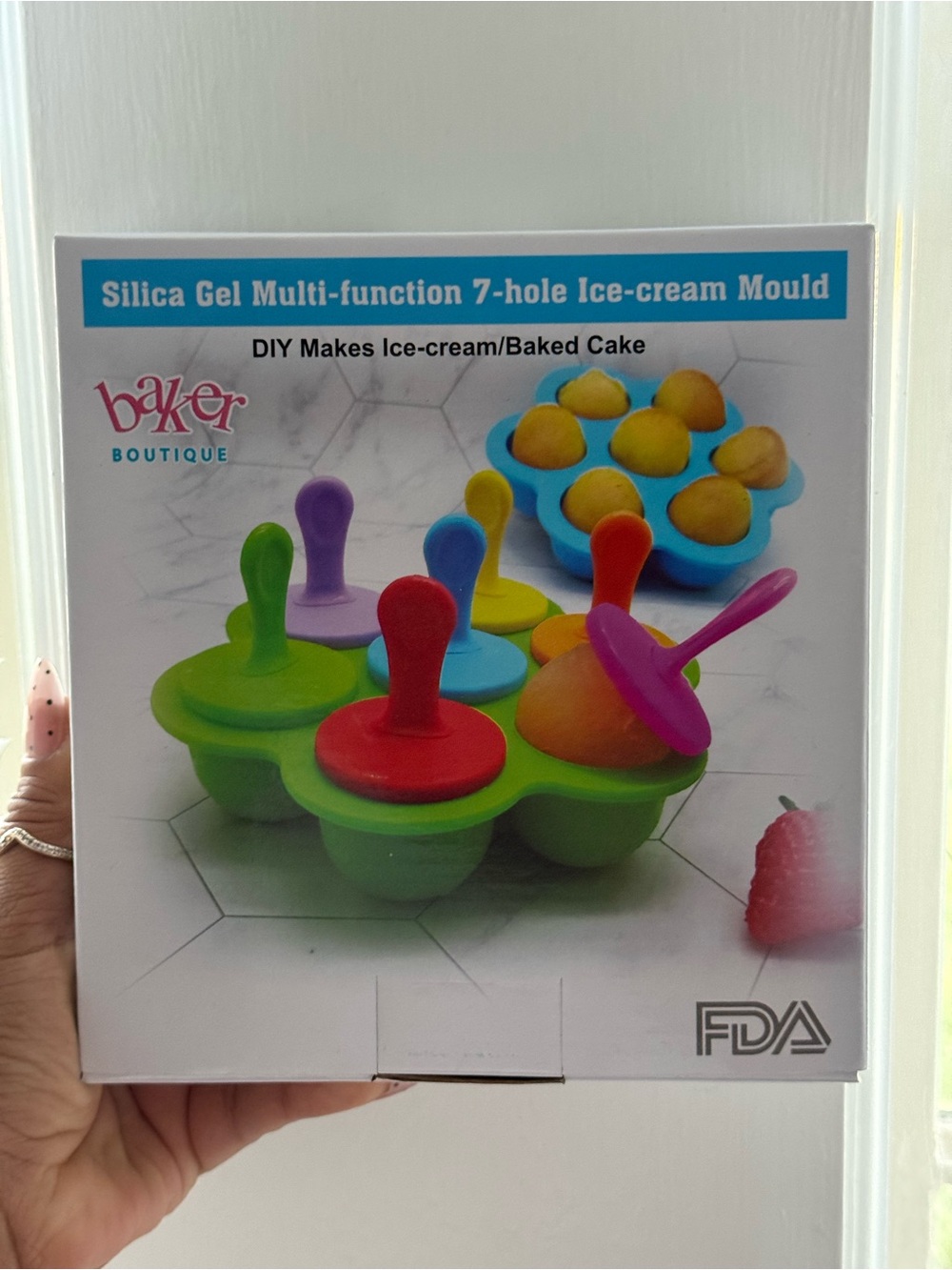 Baker Boutique Silicone 7-Hole Ice Cream Mold – Green